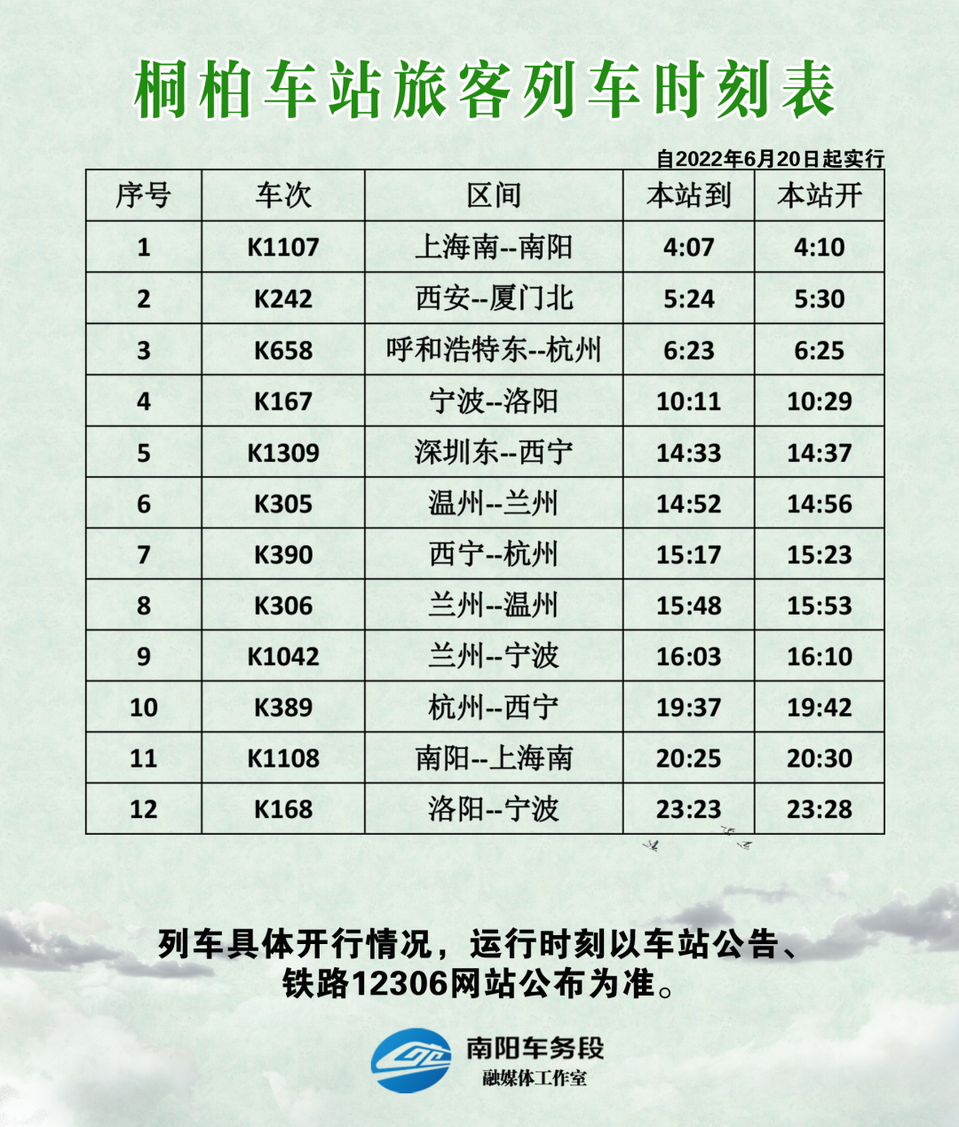 内乡火车站最新时刻表公布🚂